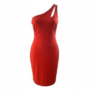 Beyond Yoga Vibrant Red One-Shoulder Athletic Dress